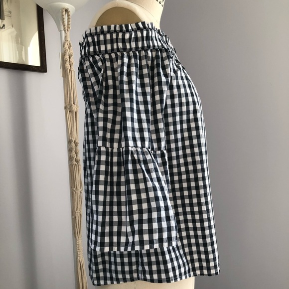 Abercrombie and Fitch Off The Shoulder Poplin Top - Picture 3 of 7